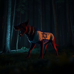 Wild dog on a black background