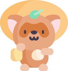 tanuki Illustration on a white background