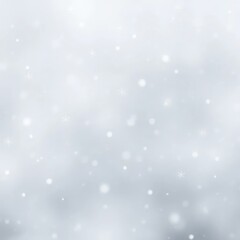 Fototapeta premium Delicate snowflakes suspended in mid-air against a soft gray abstract background, snowy mist, serene atmosphere, abstract winter