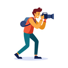 cartoon illustration of a man exercising on an isolated background