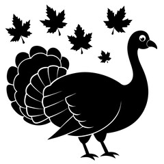  Thanksgiving Turkey with Autumn Leaves