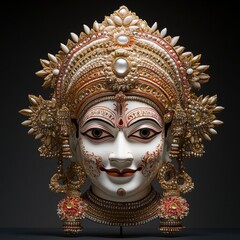 Exquisite Decorative Mask with Intricate Details and Vibrant Colors