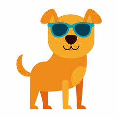 Naklejka premium Cartoon dog with sunglasses illustration