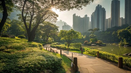 Fototapeta premium city park,park architecture 