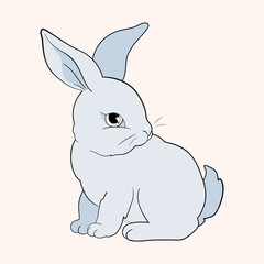 Easter bunny. Cute Girlish bunnies for kids. Rabbit or hare, spring festive animal. Hand Drawn holiday decent vector character