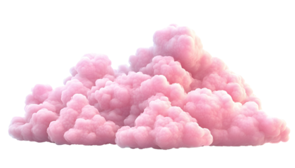 Pink 3D cartoon clouds , clipping path  -  