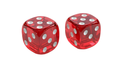 Red transparent dice , clipping path  -  