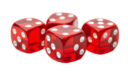 Red transparent dice , clipping path  -  