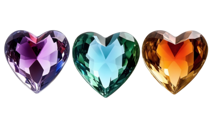 Sparkling gemstone heart , clipping path  -  
