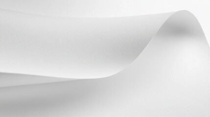 Smooth white cardstock paper with curled corner