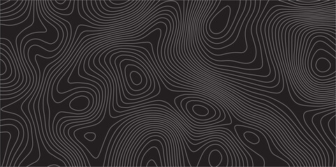 Seamless Topographic Map Pattern with black Contour Lines, Oceanic Dotted Details, and Abstract Curved Reliefs on a Minimalist White Background