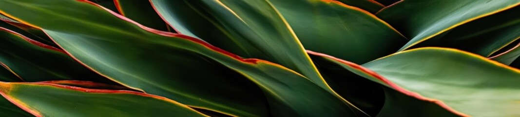 Vibrant Agave Leaves with Striking Red Edges