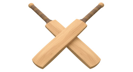 Isolated Crossed Cricket Bats, a Symbol of Sport and Competition