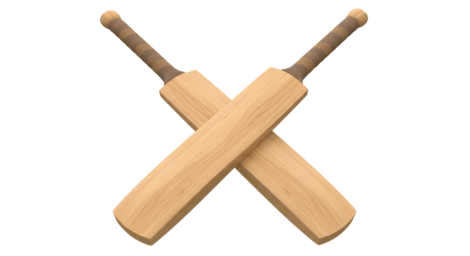 Isolated Crossed Cricket Bats, a Symbol of Sport and Competition - Powered by Adobe