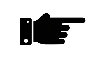 Isolated Black Hand Pointing Right for Direction