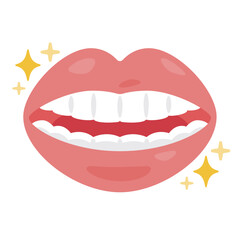 キレイな歯と唇のイラスト
