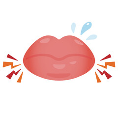 口角炎になった唇のイラスト