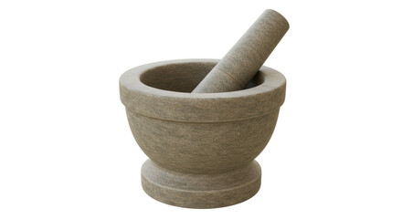 Isolated Stone Mortar and Pestle