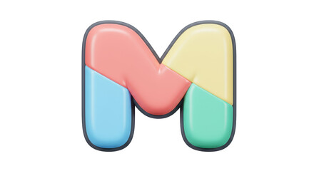 Isolated Colorful Letter M
