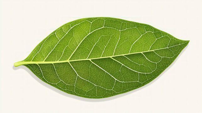 Detailed Green Leaf Illustration  Nature  Botany  Biology   Plant  Foliage   Texture   Vei