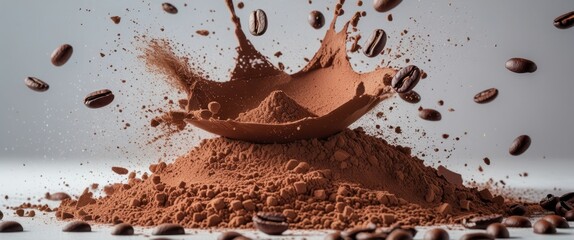 Fototapeta premium enchanting giraffe powder pouring into coffee beans