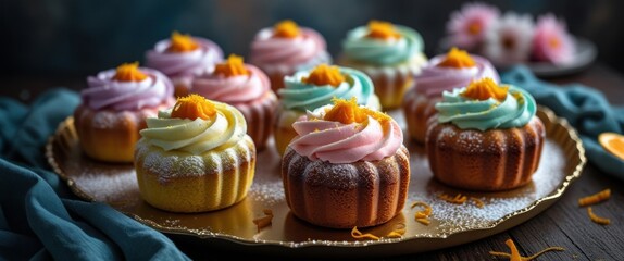 vibrant cupcake variety on plate - festive and delicious treats