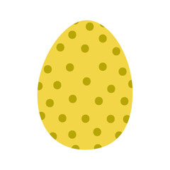 Yellow polka dot egg design on a plain background for spring celebrations and decorations