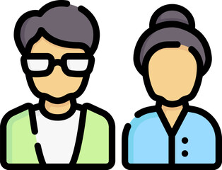 old people Illustration on a white background.