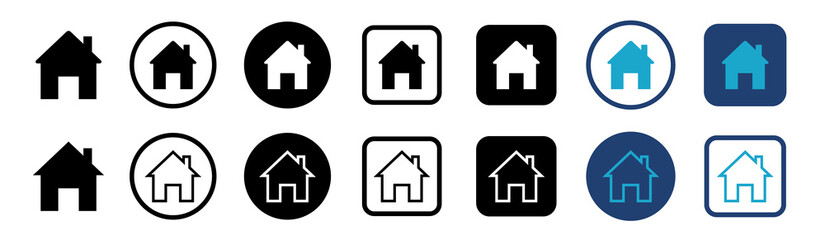 House symbol. House set icon. Home flat icon set vector illustration