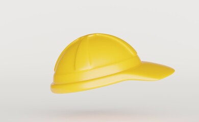 Fototapeta premium Yellow construction hat isolated on white. Safety equipment
