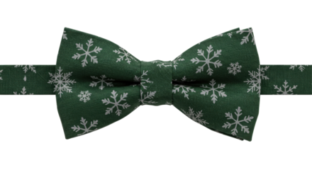 Isolated green bow tie with snowflake pattern