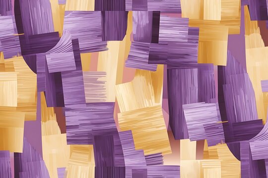 Seamless purple and cream textured mixed media pattern print. High quality illustration. Artistic digital faux collage or paint design for print for surface design in any application.