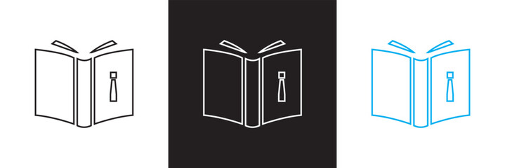 guidance book icon. Design for websites, mobile interfaces, presentations, and visual branding. Vector illustration. isolated on white and black background. EPS 10