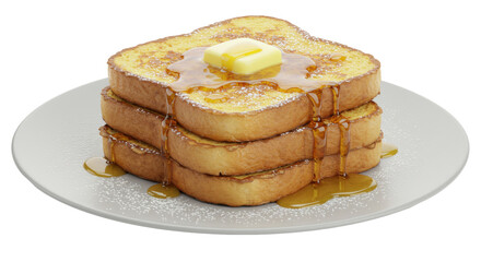 Isolated french toast with syrup