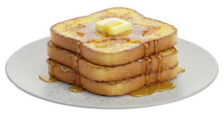 Isolated french toast with syrup