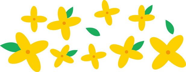 봄 개나리 벡터