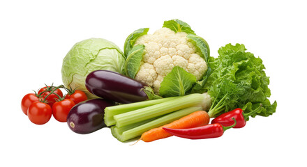 Isolated Fresh Vegetables Arrangement
