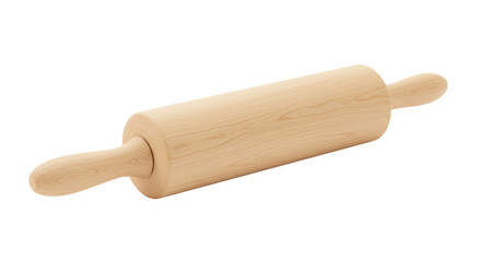 Isolated Wooden Rolling Pin