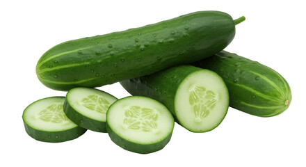 Isolated Fresh Cucumbers