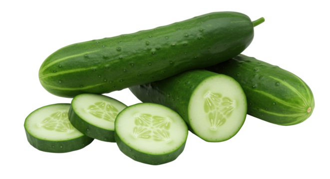 Isolated Fresh Cucumbers