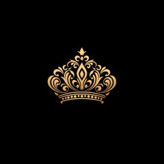 Design featuring a regal detailed crown set against a striking black background for a luxurious appeal