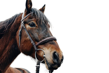 Close-up of a hardworking farm horse with powerful features