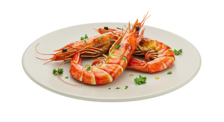 Isolated Grilled Shrimps