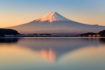 Fototapeta premium View of Mount Fuji and Lake Kawaguchi, Japan