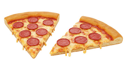 Isolated Pepperoni Pizza Slices