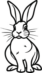 Graphic Rabbit Sketch Black Lines, No Shadows.eps
