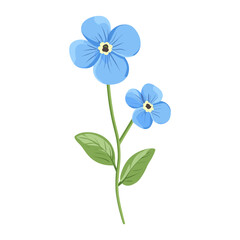 Naklejka premium A Baby blue wildflower clip art illustration design asteraceae vector