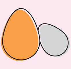 Fototapeta premium Set of egg icon shape. Easter design logo symbol silhouette image Isolated on transparent background design eps 10 