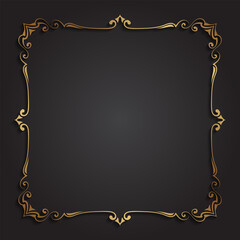 Vintage frame gold floral ornament