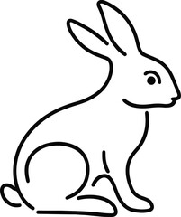 Pure Line Art A Striking Rabbit in Black and White.eps
